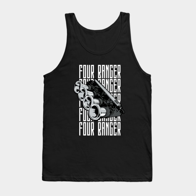 Four 4 Cylinder Engine Tank Top by eudm